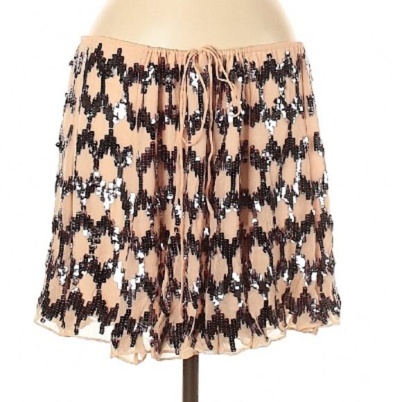 Elizabeth and James Pink Sequined Edith mini skirt - Picture 1 of 8